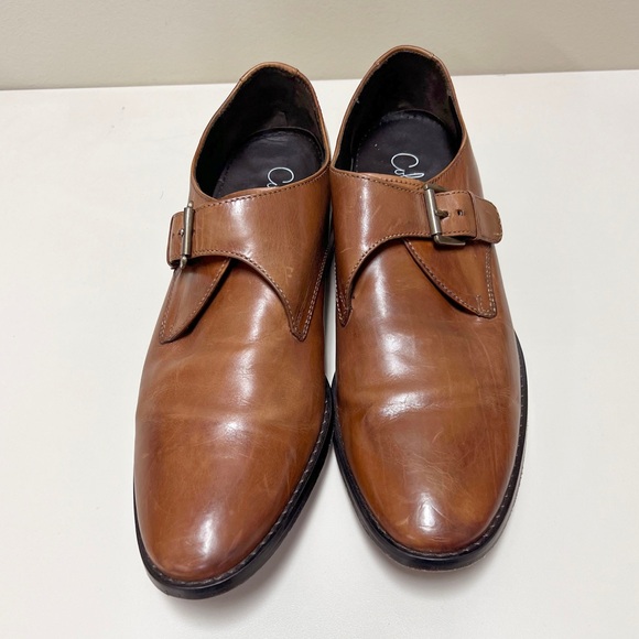 Cole Haan Brown Monk Strap Leather Dressing Cognac Shoes Mens Size 10 - Picture 1 of 8